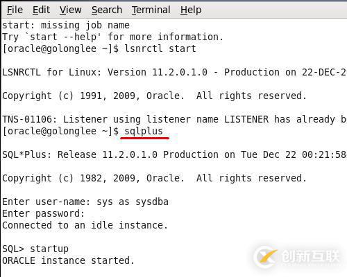 在Linux中oracle啟動(dòng)的方法